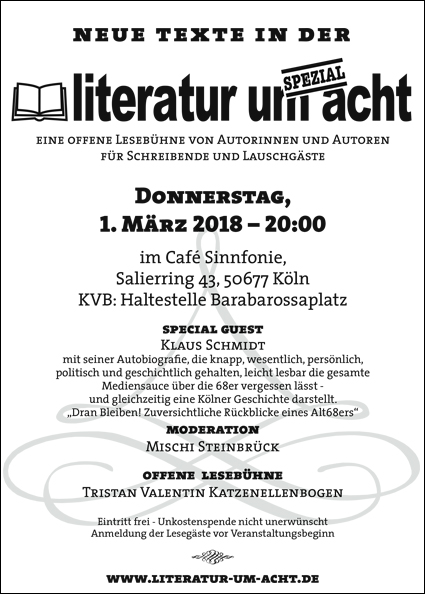 Literatur um 8 - 01.03.2018, Köln