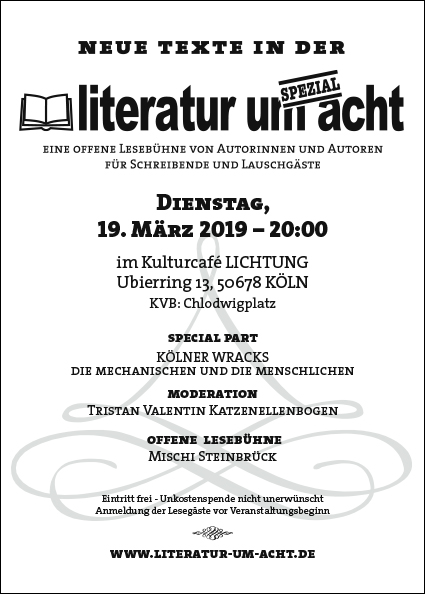 Literatur um 8 - 29.01.2019, Köln