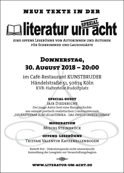 Literatur um 8 - 30.08.2018, Köln