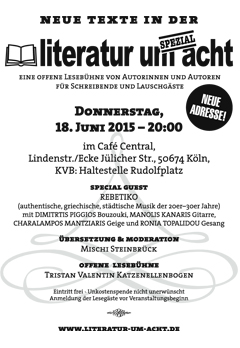 Literatur um 8 - 18.06.2015, Köln