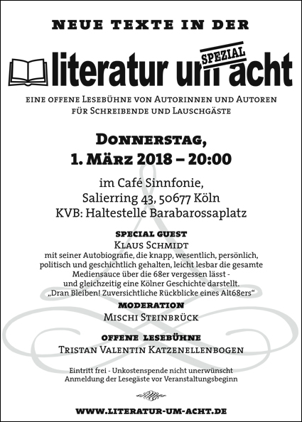 Literatur um 8 - 01.03.2018, Köln